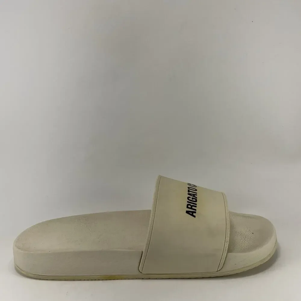 Axel Arigato 2014 Logo Pool Slide Mens Size 43 US 10 Crema Beige Slide Sandals